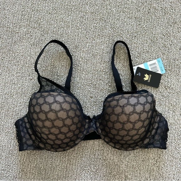 NWT Wacoal 853278 Superchic Contour Bra Underwire Black Size 38C - Picture 1 of 5